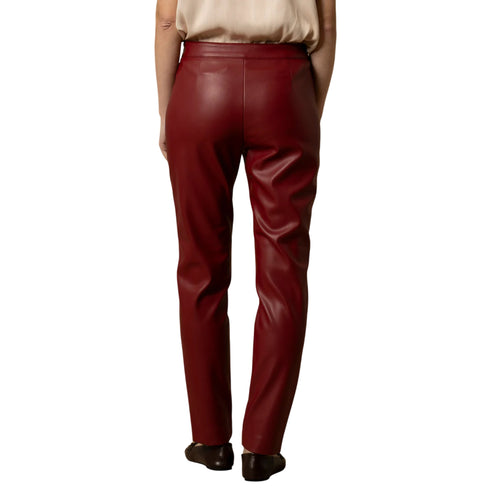 Pantalone Donna affusolato, in ecopelle, con chiusura zip